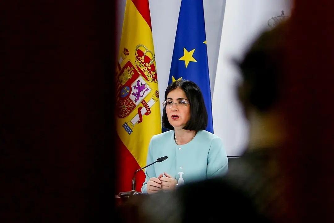 La ministra de Sanidad, Carolina Darias, ofrece una rueda de prensa tras la reuni&oacute;n del Consejo Interterritorial de Salud, en Madrid (Espa&ntilde;a), a 17 de marzo de 2021