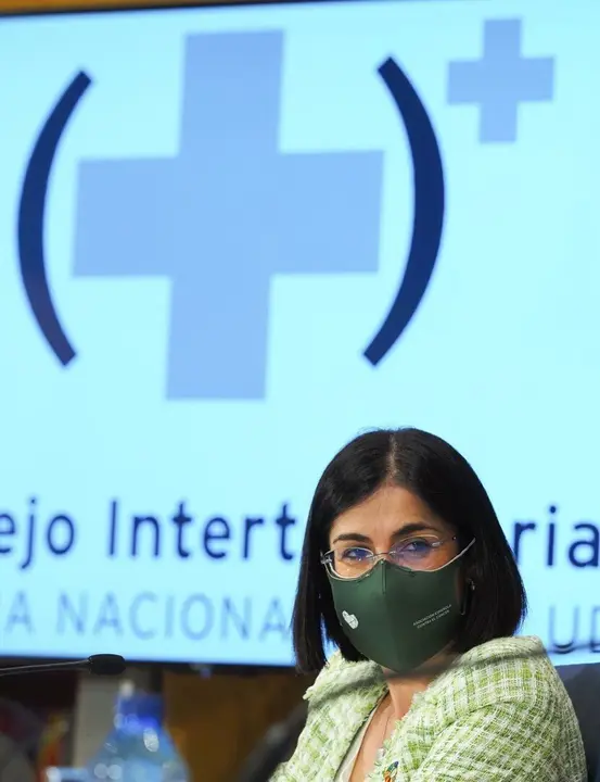 La ministra de Sanidad, Carolina Darias, y la consejera de Sanidad de la Junta de Castilla y Le&oacute;n, Carolina Darias, en la rueda de prensa tras el Consejo Interterritorial del Sistema Nacional de Salud