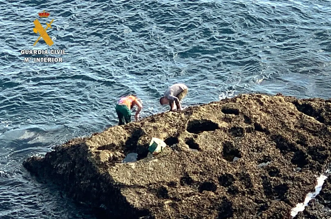 Lo dos pescadores furtivos pescando