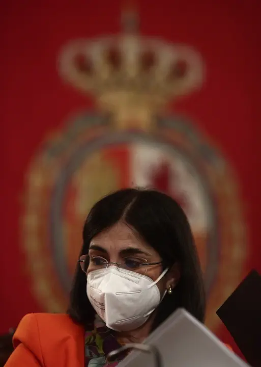 La ministra de Sanidad, Carolina Darias durante su comparecencia ante la Comisi&oacute;n de Sanidad del Senado para informar sobre las l&iacute;neas generales de su departamento, a 20 de abril de 2021, en Madrid (Espa&ntilde;a). Durante su intervenci&oacute;n, Darias informar&aacute; sobre