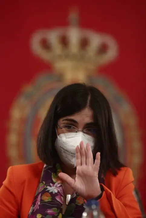 La ministra de Sanidad, Carolina Darias durante su comparecencia ante la Comisi&oacute;n de Sanidad del Senado para informar sobre las l&iacute;neas generales de su departamento, a 20 de abril de 2021, en Madrid (Espa&ntilde;a). Durante su intervenci&oacute;n, Darias informar&aacute; sobre