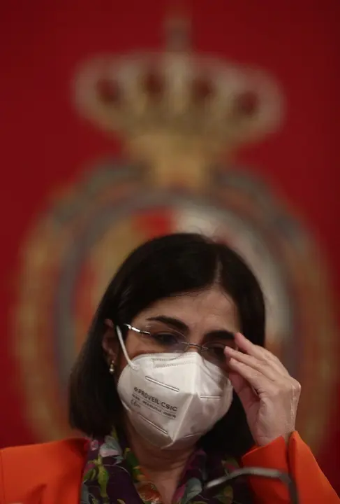 La ministra de Sanidad, Carolina Darias durante su comparecencia ante la Comisi&oacute;n de Sanidad del Senado para informar sobre las l&iacute;neas generales de su departamento, a 20 de abril de 2021, en Madrid (Espa&ntilde;a). Durante su intervenci&oacute;n, Darias informar&aacute; sobre