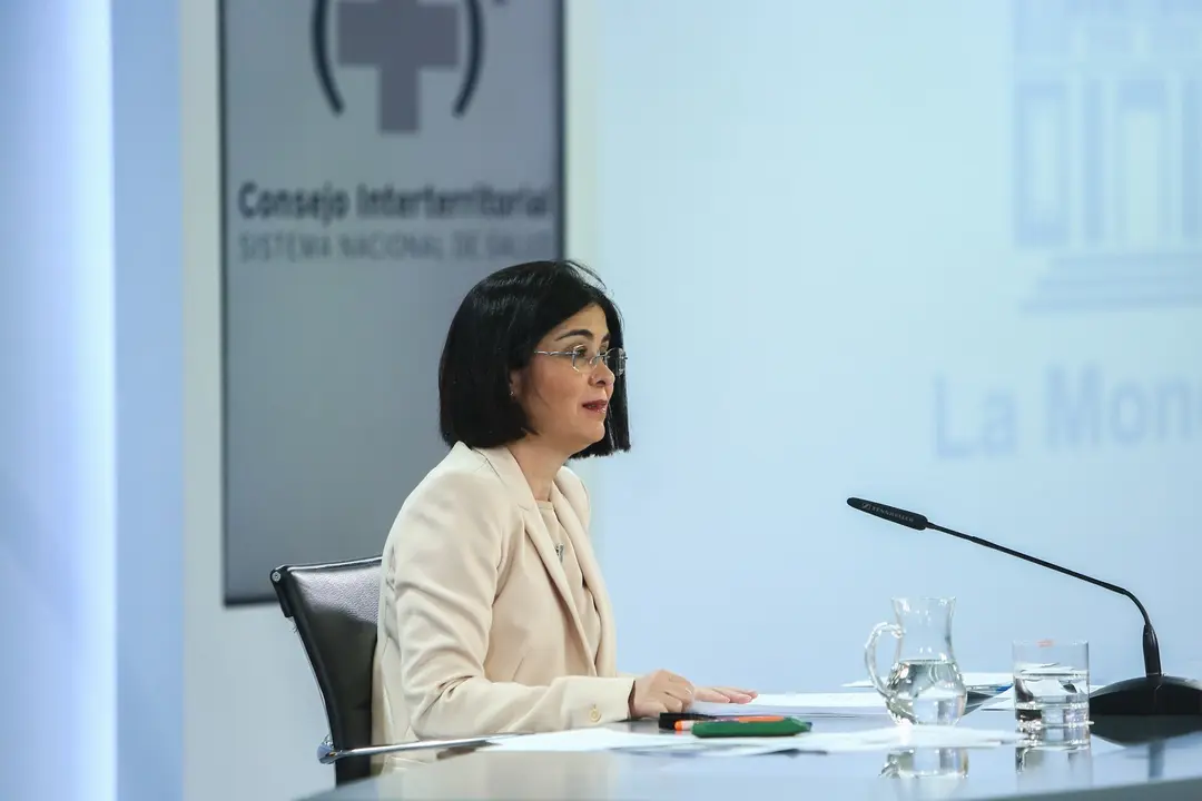 Archivo - La ministra de Sanidad, Carolina Darias, ofrece una rueda de prensa tras la reuni&oacute;n del Consejo Interterritorial del Sistema Nacional de Salud en el complejo de la Moncloa, Madrid, (Espa&ntilde;a), a 24 de febrero de 2021. 