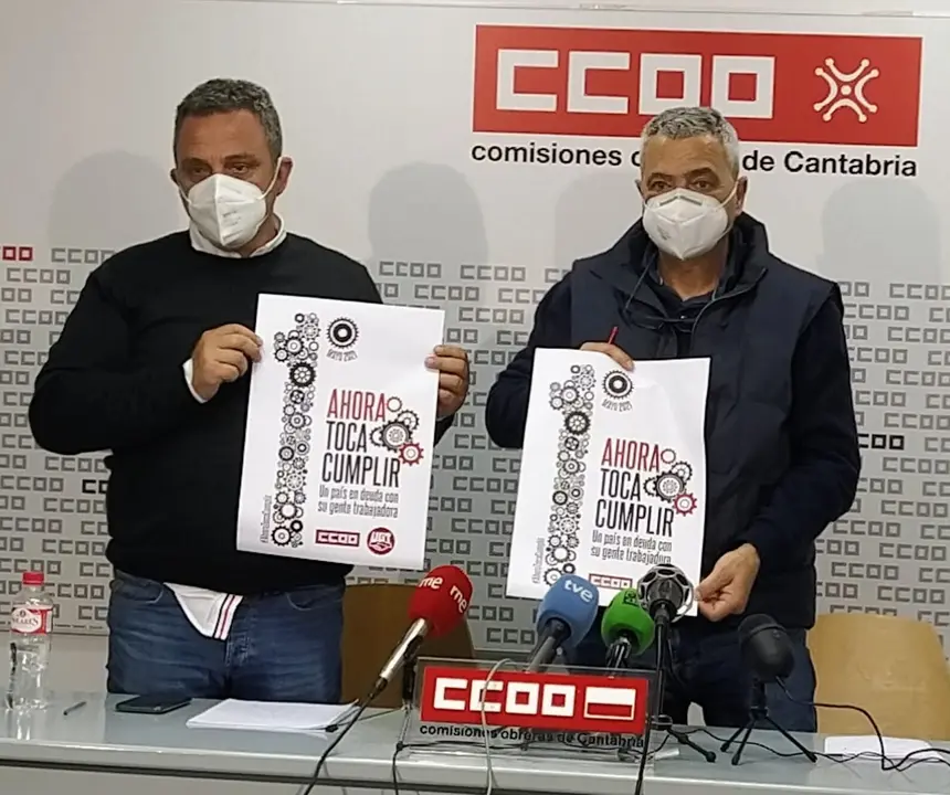 Mariano Carmona y Carlos S&aacute;nchez, l&iacute;deres de CCOO y UGT