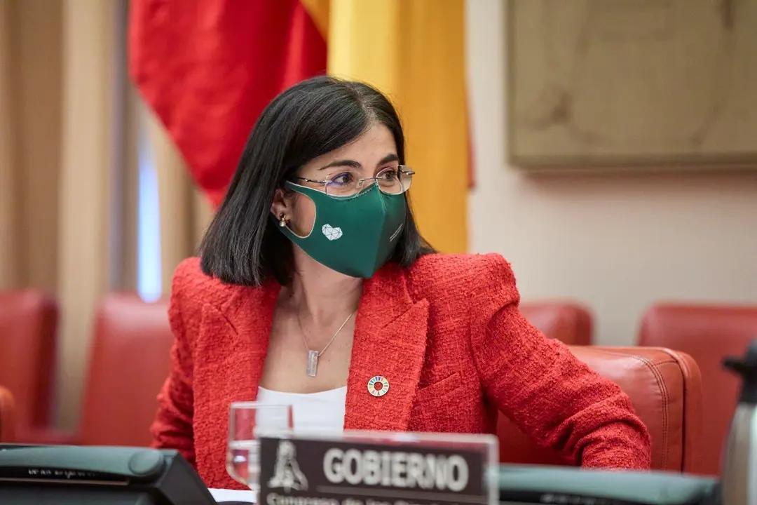 La ministra de Sanidad, Carolina Darias, durante la Comisi&oacute;n de Sanidad en el Congreso de los Diputados, a 29 de abril de 2021, en Madrid (Espa&ntilde;a). La titular de Sanidad comparece este jueves en la C&aacute;mara Baja para abordar las medidas adoptadas frente al 