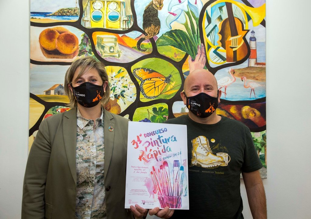 La alcaldesa de Camargo, Esther Bolado, y el concejal de Cultura, José Salmón, presentan el XXXI Concurso de Pintura Rápida al aire libre