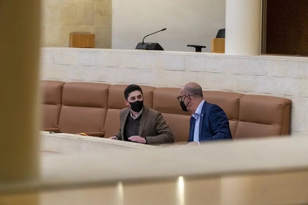 Archivo - Diputados de Cs Diego Mara&ntilde;&oacute;n y F&eacute;lix &Aacute;lvarez en el Parlamento