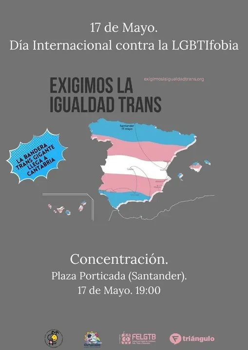 Cartel de la concentraci&oacute;n en Santander por los derechos LGTBI
