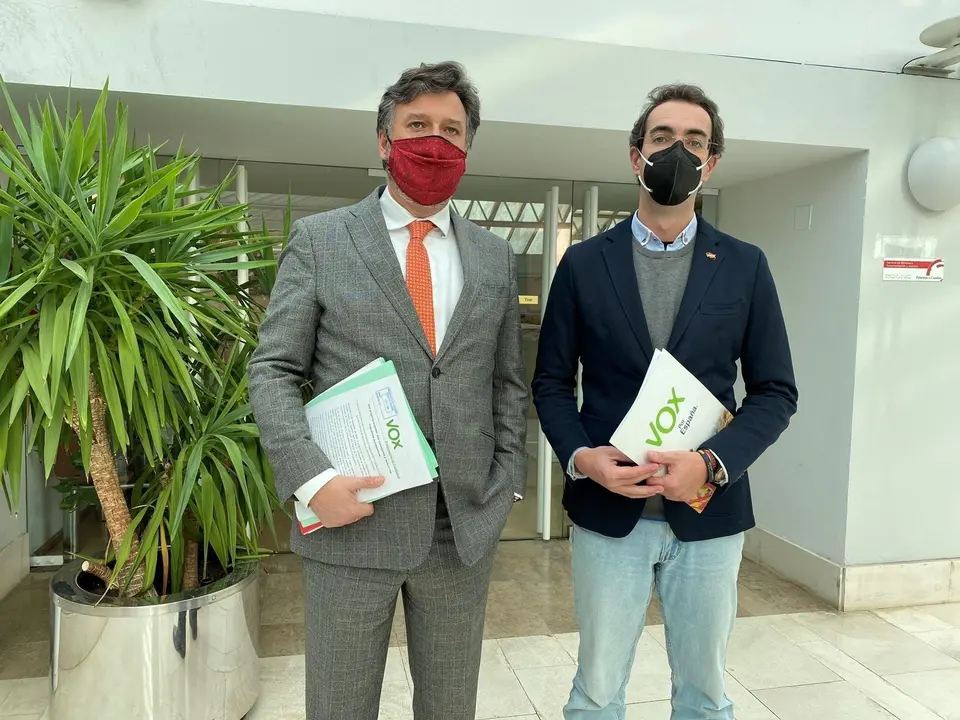 Archivo - Los diputados de Vox en el Parlamento de Cantabria, Crist&oacute;bal Palacio y Armando Blanco
