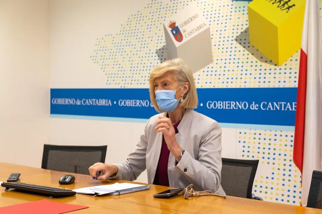 La consejera de Educaci&oacute;n, Marina Lomb&oacute;, en la reuni&oacute;n telem&aacute;tica con ACECAN