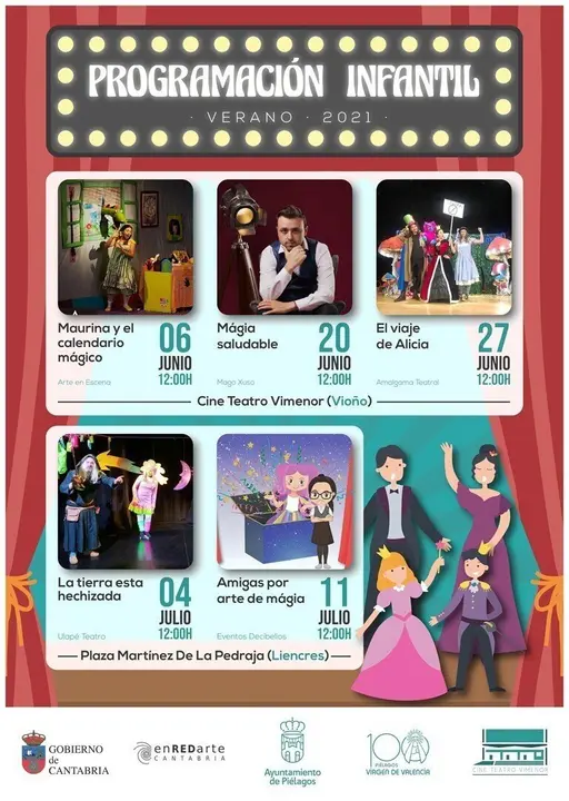 Cartel de actividades infantiles de Pi&eacute;lagos