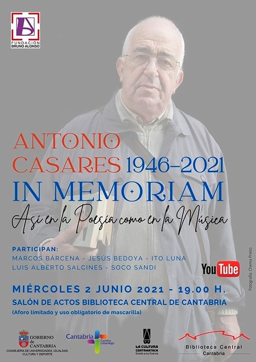 Cartel del del homenaje al poeta lebaniego Antonio Casares.
