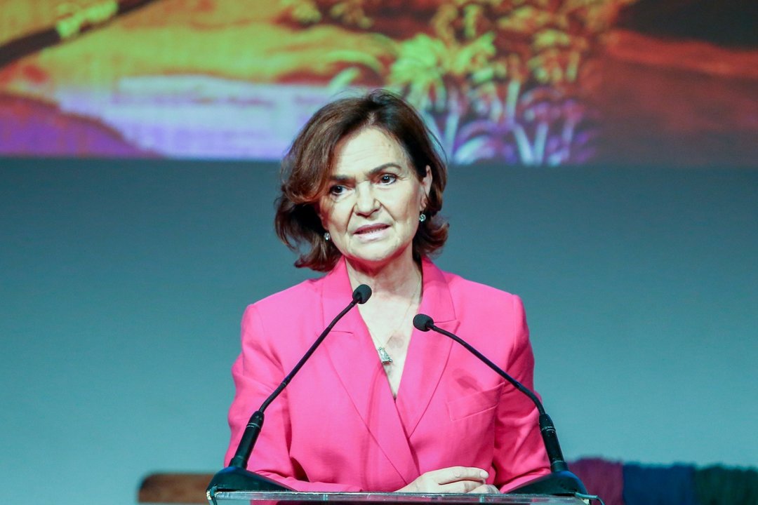 La vicepresidenta primera del Gobierno, ministra de la Presidencia, Relaciones con las Cortes y Memoria Democrática, Carmen Calvo.