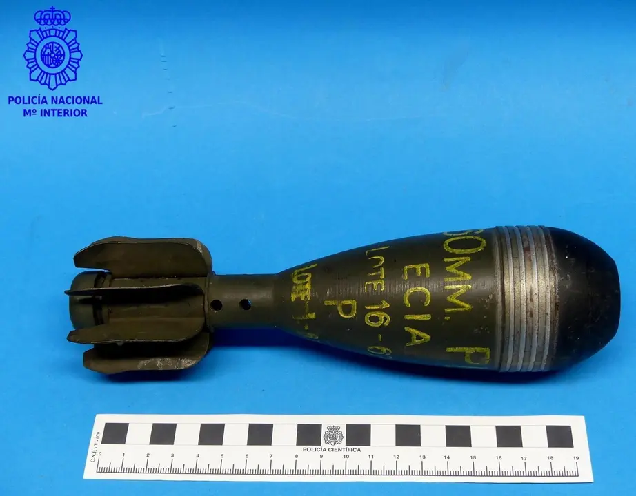 Granada de mortero retirada por los TEDAX en el vertedero del Mazo