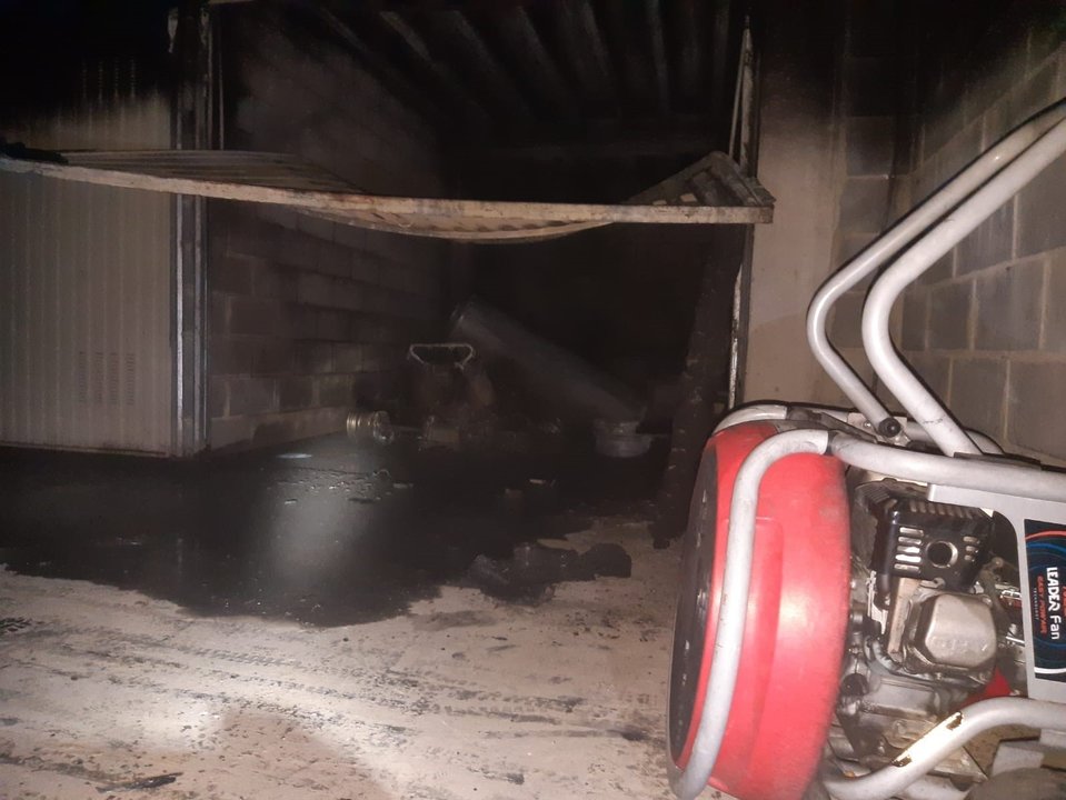 Incendio en un garaje de Unquera
