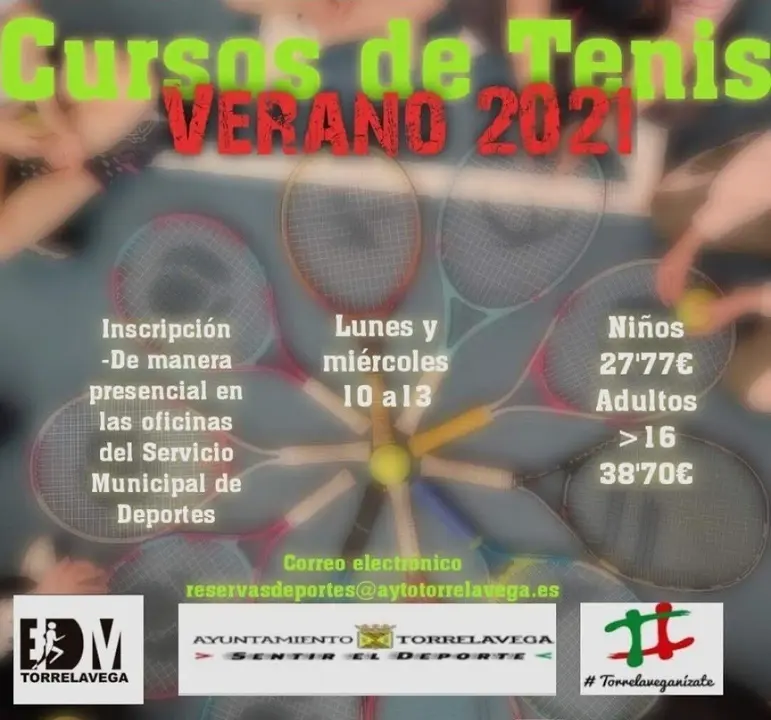 Cartel de cursos de tenis