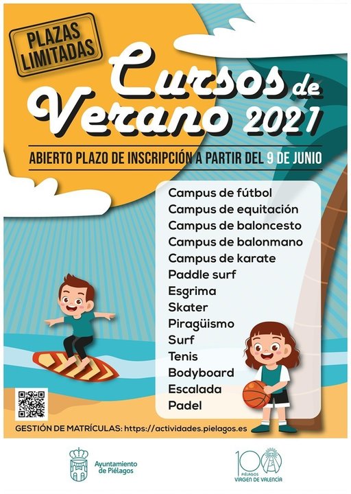 Cartel de los cursos de verano de 2021.