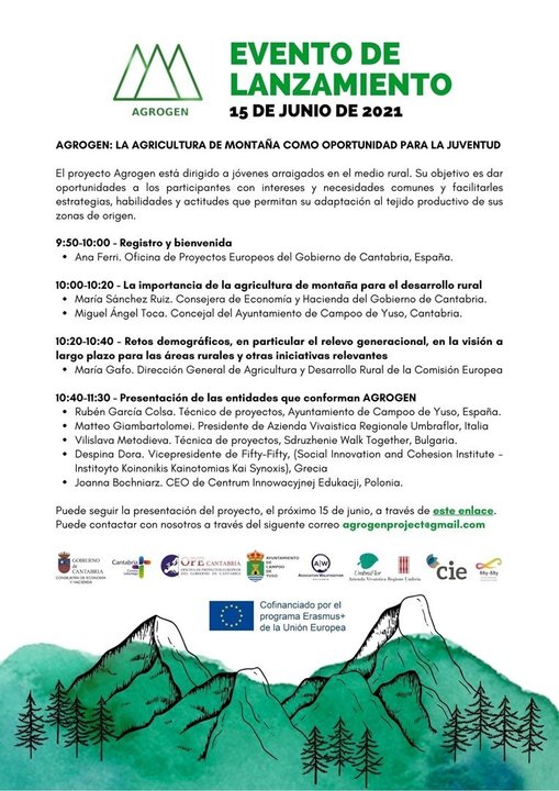 Programa de la presentación del proyecto europeo 'Agrogen'.