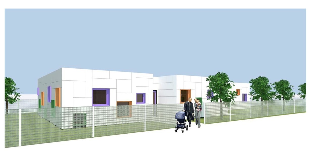 Representación gráfica de futuro edificio que albergará el centro de educación infantil de 0 a 2 años.