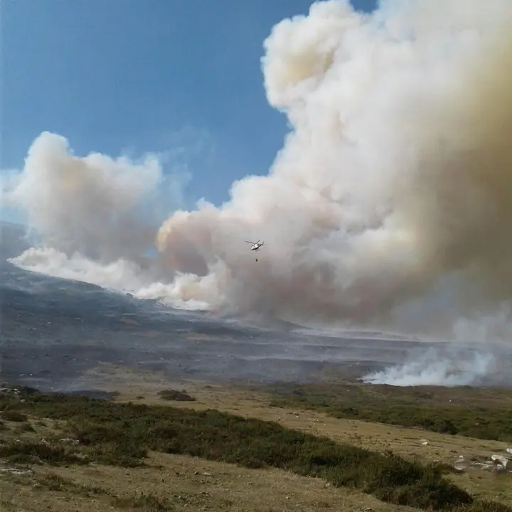 Incendio forestal en Cantabria