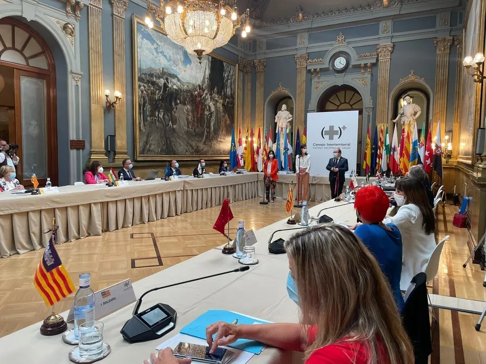 Reuni&oacute;n en el Senado del Pleno del Consejo Interterritorial del Sistema Nacional de Salud (CISNS), la primera desde el inicio de la pandemia de COVID-19. En Madrid (Espa&ntilde;a), a 30 de junio de 2021.