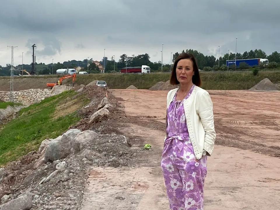 Marta Fern&aacute;ndez-Teijeiro en las obras de la variante de la A-67 en Sierrapando