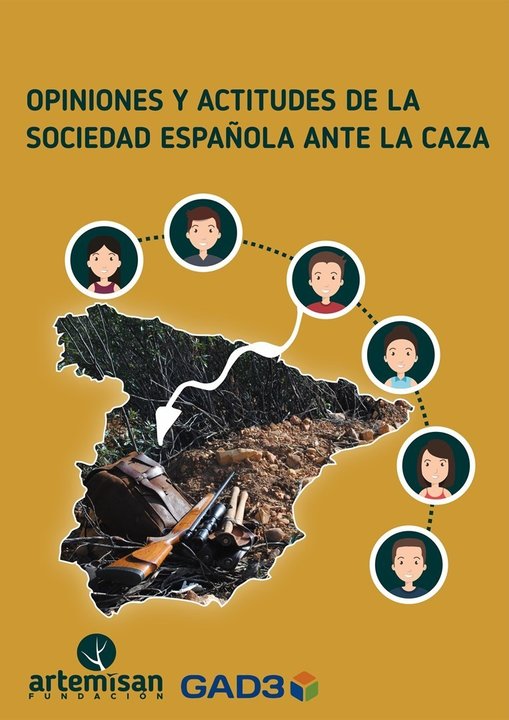 Portada del estudio 'Opiniones y actitudes de la sociedad española ante la caza' elaborado por la consultora GAD3 para Fundación Artemisan