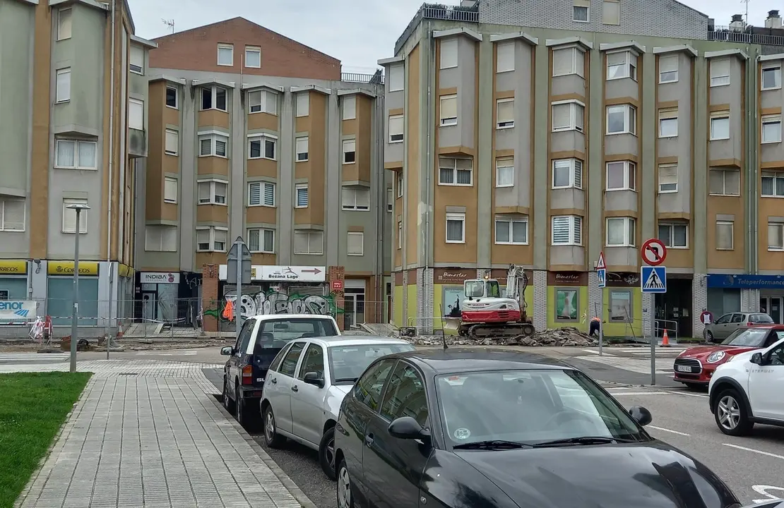 Obras en el centro de Bezana