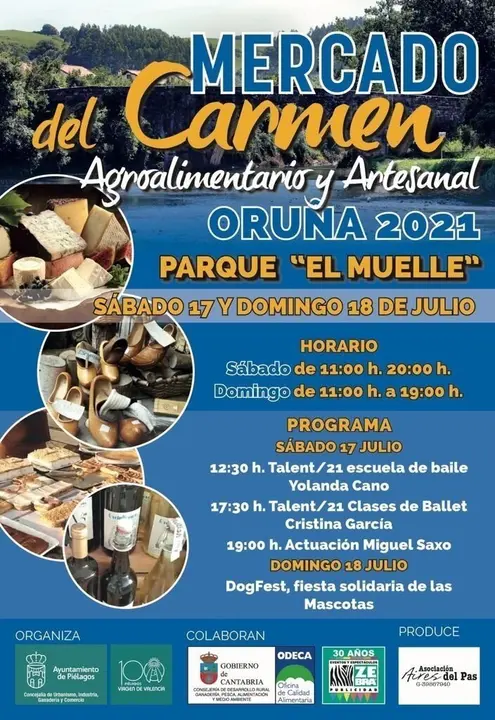 Cartel del mercado agroalimentario de Oru&ntilde;a.