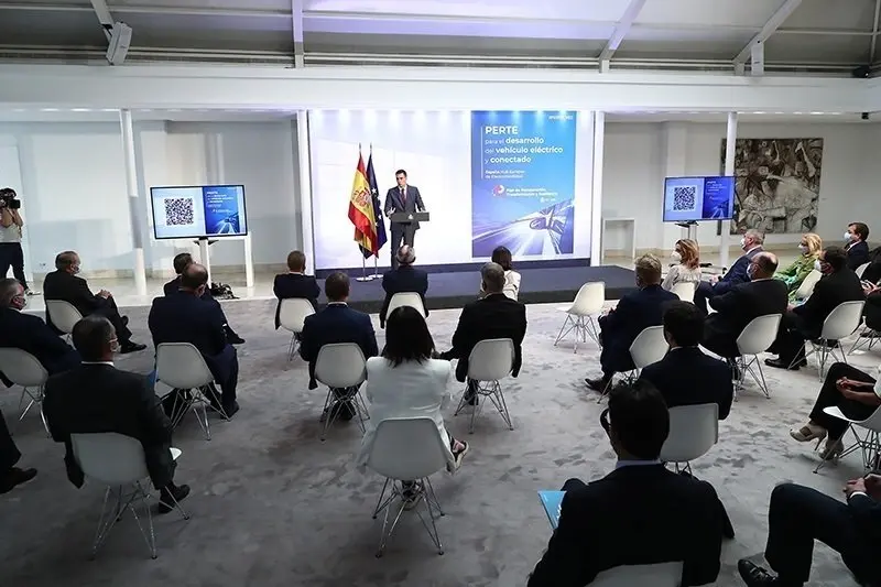 Pedro S&aacute;nchez durante la presentaci&oacute;n del proyecto.