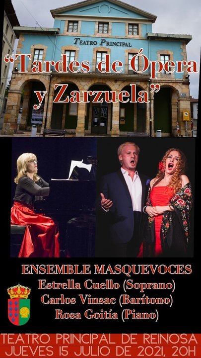 Cartel promocional del concierto de Ensemble Masquevoces en el Teatro Principal de Reinosa