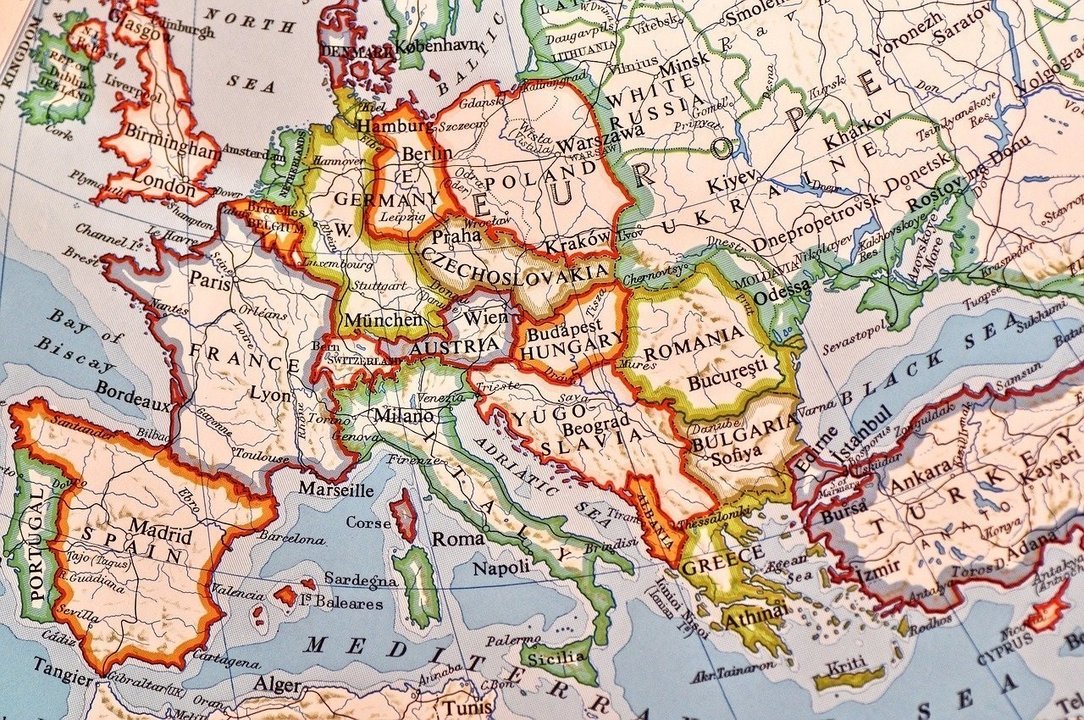 Mapa de Europa. Países Unión Europea