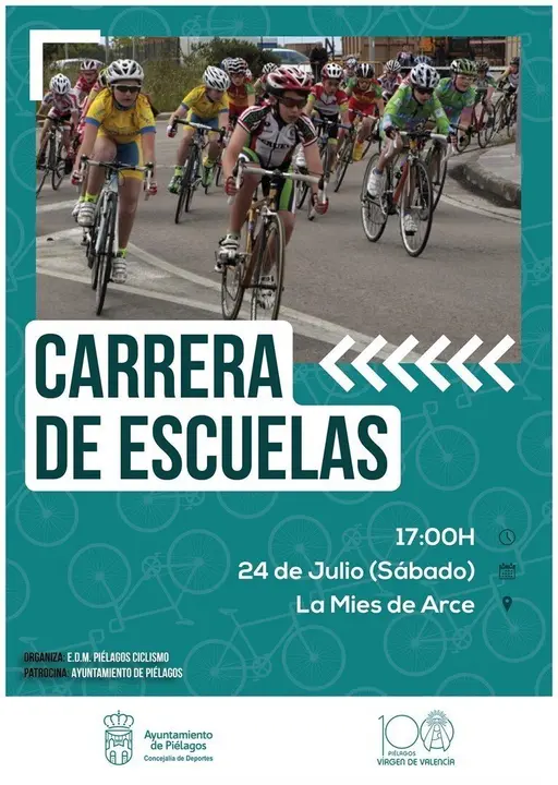 Cartel de la carrera de escuelas de ciclismo de Cantabria.