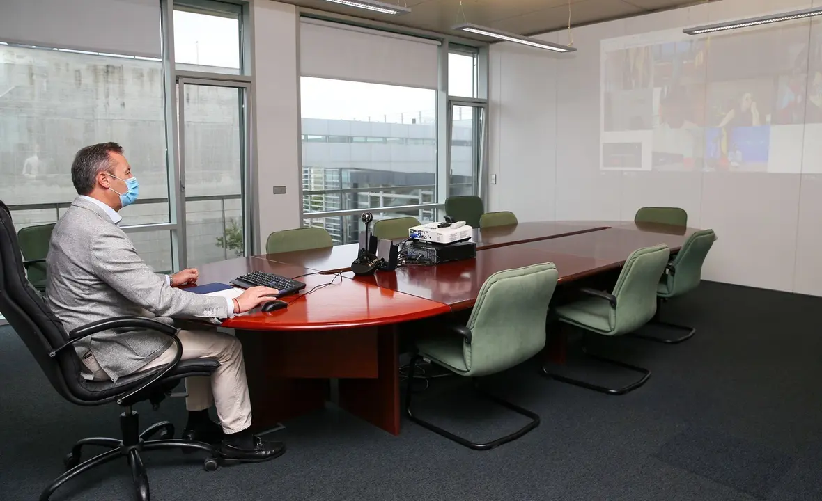 El consejero de Desarrollo Rural, Guillermo Blanco, en la Conferencia sectorial de Pesca