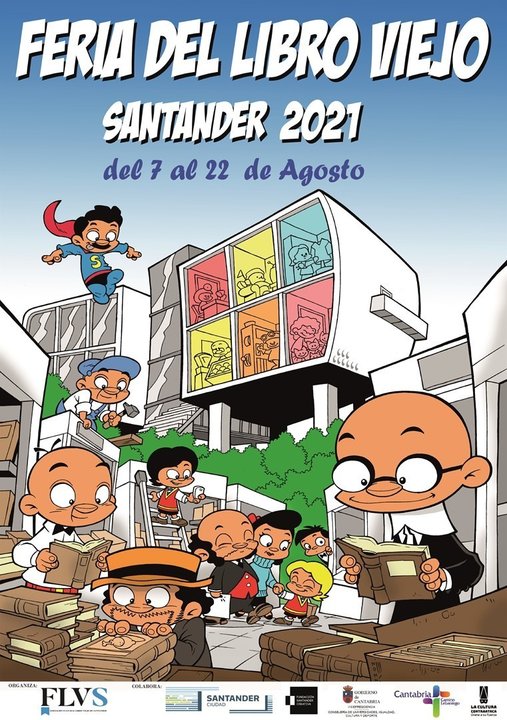 Cartel de la Feria del Libro Viejo de Santander 2021