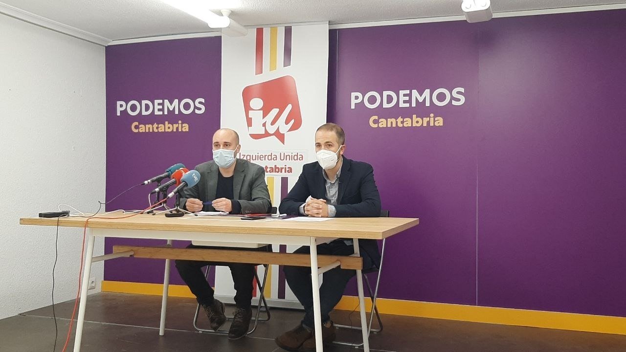 Los coordinadores de IU y Podemos, Israel Ruiz Salmón y Luis del Piñal