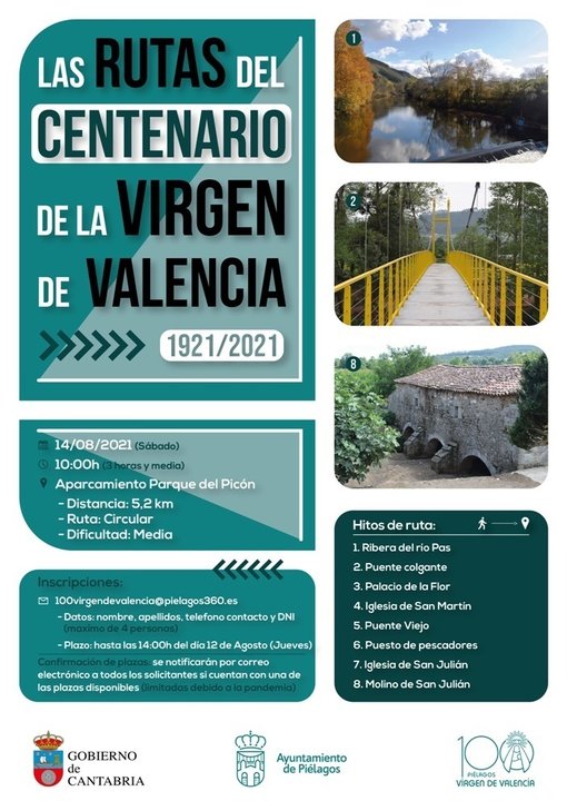 Cartel de 'Las rutas del centenario de la Virgen de Valencia'.
