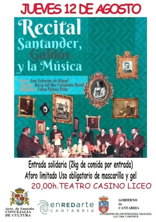 Cartel de 'Santander, Gald&oacute;s y la M&uacute;sica'