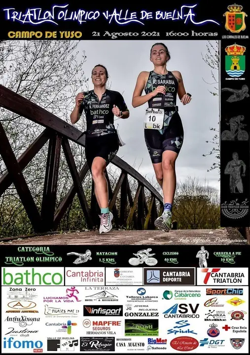 Cartel del Triatl&oacute;n Ol&iacute;mpico Valle de Buelna.