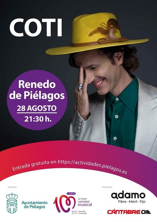 Cartel del concierto de Coti en Renedo de Piélagos