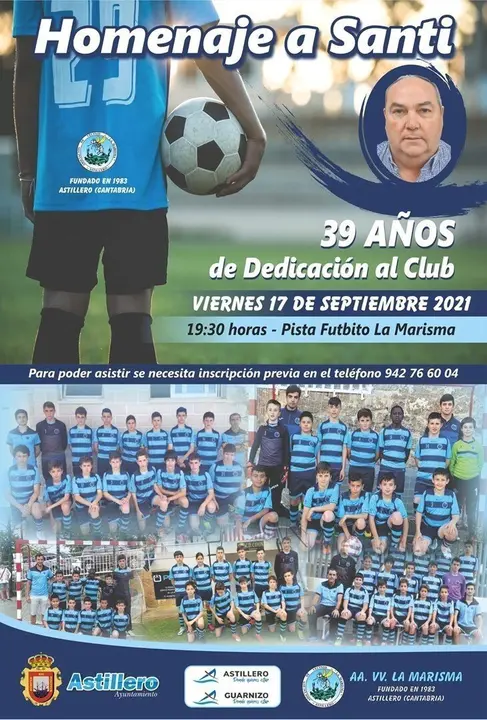 Cartel del homenaje a Santi.