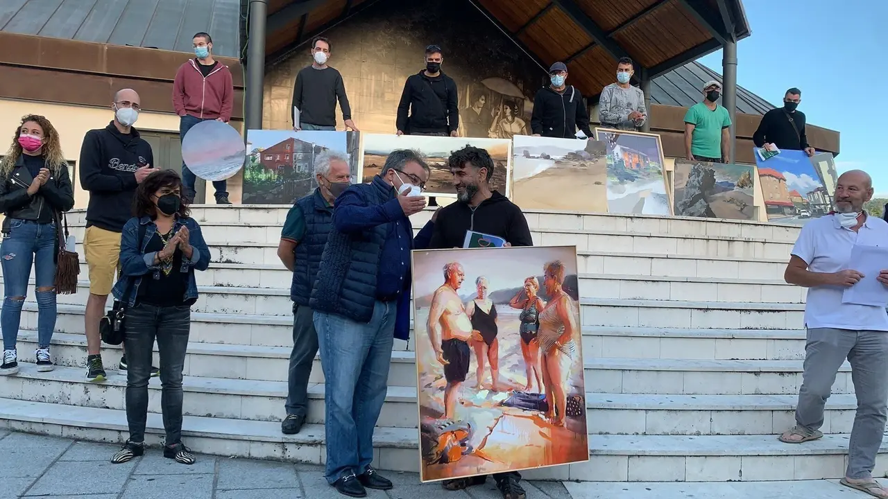 Obra ganadora del primer premio del III Concurso de Pintura R&aacute;pida Villa de Noja, obra del artista segoviano Alberto David Fern&aacute;ndez