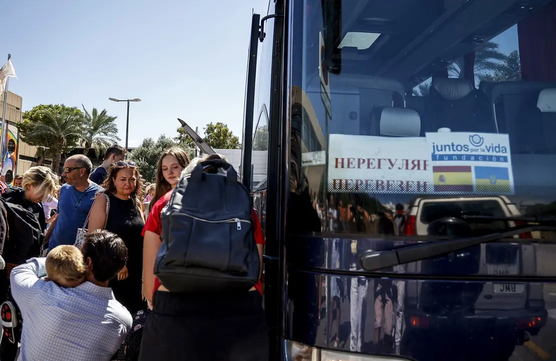 ROBER SOLSONA&hellip;20220902&hellip;VALENCIA&hellip;.Fundaci&oacute;n Juntos por la Vida atiende a los medios con motivo del regreso a Ucrania los 50 menores que han pasado dos meses con familias de acogida en la Comunitat Valenciana. Rectorado Universidad Polit&egrave;cnica de Val&egrave;ncia.