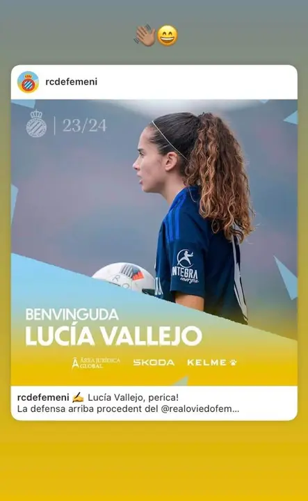 El Espanyol da la bienvenida a Luc&iacute;a Vallejo