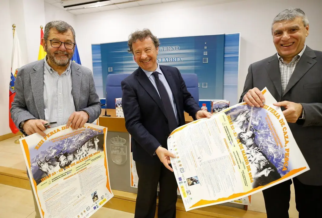 El consejero de Desarrollo Rural, Ganader&iacute;a, Pesca y Alimentaci&oacute;n, Pablo Palencia, presenta, en rueda de prensa, la XIII Feria de Caza, Pesca y Productos Agroalimentarios de la comarca de Li&eacute;bana.
19 MAR 24