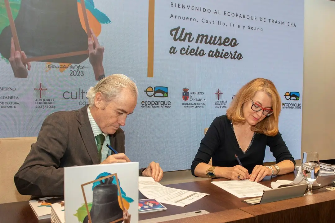 La consejera de Cultura, Turismo y Deporte, Eva Guillermina Fern&aacute;ndez, firma el convenio de colaboraci&oacute;n con el Ecoparque de Trasmiera para 2023 y presenta la memoria de actividades de 2023.
18 junio 2024