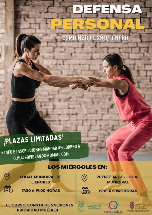 CARTEL CURSO DEFENSA PERSONAL PARA MUJERES - AYTO PIELAGOS