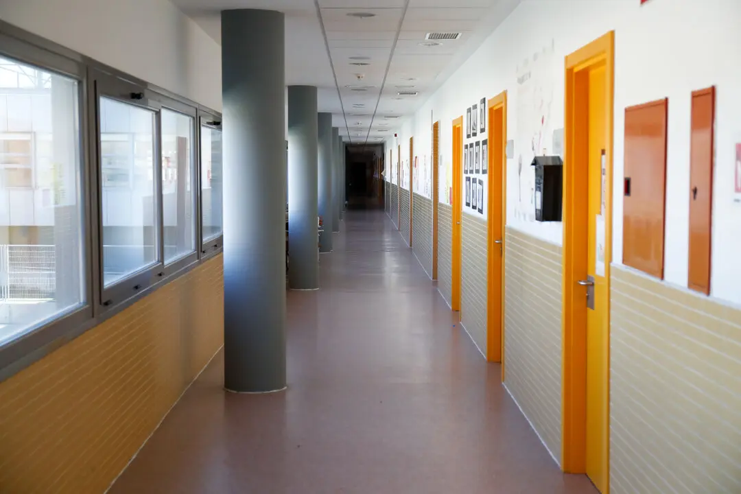 Illustration, detail of the interior of the Nobelis College in Valdemoro closed during the coronavirus COVID19 pandemic period. In Valdemoro, Madrid, on May 20, 2020.