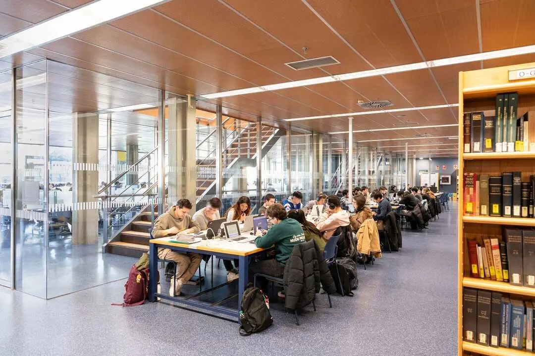 Biblioteca central, UPV, estudiantes, estudiando, espacios.