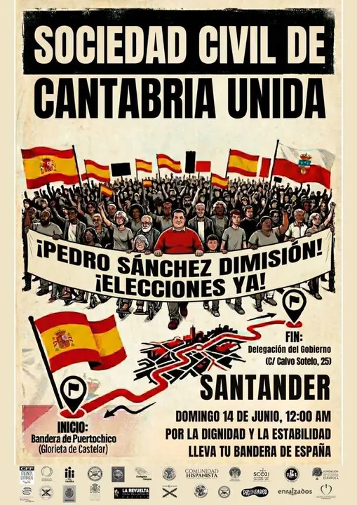 Delegaci&oacute;n del Gobierno (C/ Calvo Sotelo, 25) SANTANDER DOMINGO 14 DE JUNIO, 12:00 AM POR LA DIGNIDAD Y LA ESTABILIDAD LLEVA TU BANDERA DE ESPA&Ntilde;A - 2